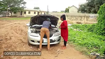 Busty ebony pays the mechanic with great sex