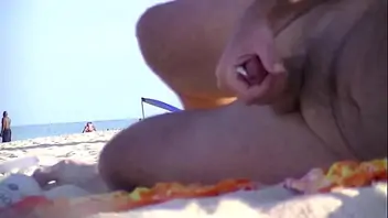 Nude beach voyeurs jerking off 1 hubby films all the hard cocks that are cum near his wife on t