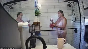 Found hidden cam footage of my mom mrs joanne tanner the real public schoolteacher in the shower on