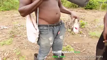 Black african fucked in the bush