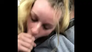 Blonde teen blowjob swallow