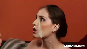 Ebony fucking with cum load all over her face