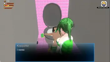 Girl piss toilet