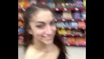 Girls show boob in the store