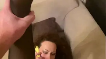 Telling husband while sucking friend on phone