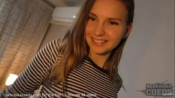 Young petite braces first time anal